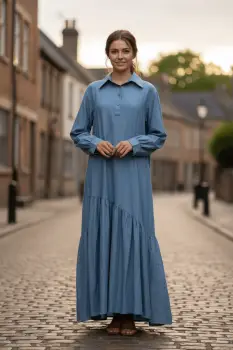 Rochie imitatie denim lunga imagine