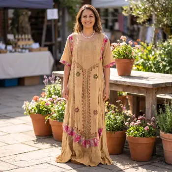 Rochie Lunga Brodata Miuta 109 imagine
