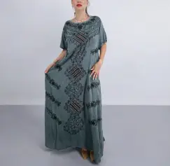 Rochie Lunga Brodata Miuta 89 imagine