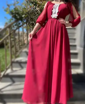 Rochie lunga cu motive crosetate Morticia 3 imagine