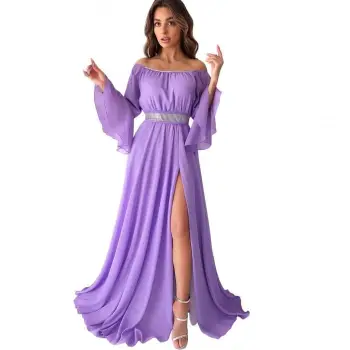 Rochie lunga cu motive elegante Miranda 5 imagine