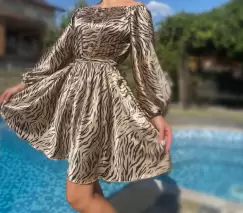 Rochie scurta animal print - Bella 26 imagine