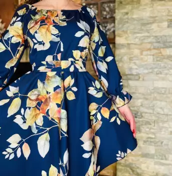 Rochie stilizata cu motive florale Florinela 18 imagine