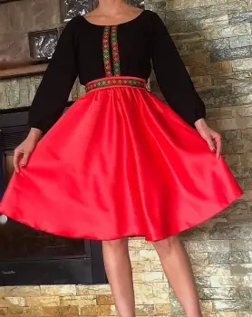 Rochie stilizata cu motive traditionale Margareta imagine