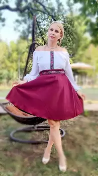Rochie stilizata cu motive traditionale Margareta 3 imagine