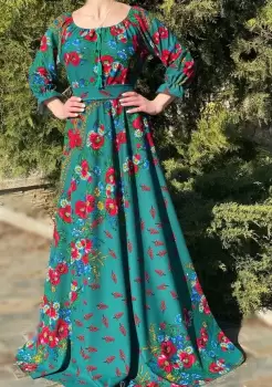 Rochie stilizata cu motive traditionale Sanziana 4 imagine