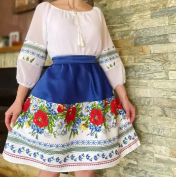 Rochie stilizata cu motive traditionale Zenovia imagine
