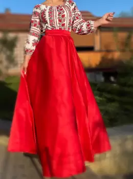 Rochie Stilizata Traditional cu imprimeu Elena 15 imagine