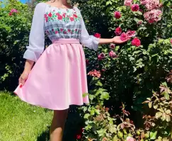Rochie Stilizata Traditional cu imprimeu Elena 16 imagine