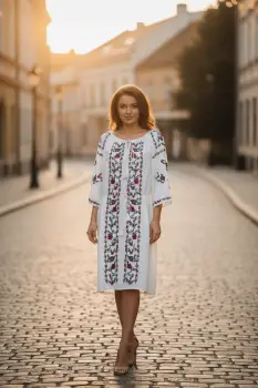 Rochie Traditionala cu broderie Dafina 2 imagine