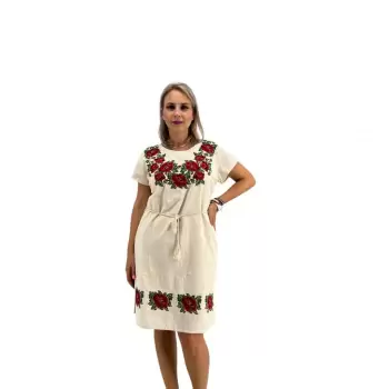 Rochie Traditionala cu broderie Iris 2 imagine