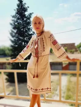 Rochie Traditionala cu broderie Iris imagine