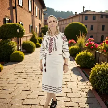 Rochie Traditionala cu broderie Iris 8 imagine