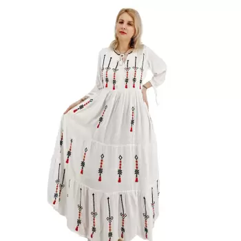 Rochie Traditionala cu broderie Sonora 3 imagine