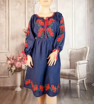 Rochie Traditionala cu Maci 4 imagine