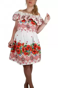 Rochie Traditionala cu maci 8 imagine