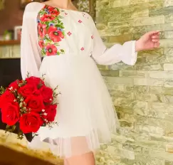 Rochie Traditionala stilizata cu maci 16 imagine