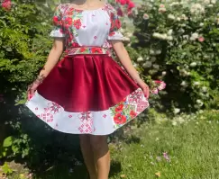Rochie Traditionala stilizata cu maci 17 imagine