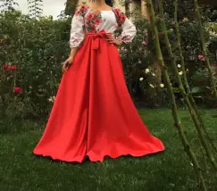 Rochie Traditionala stilizata cu Maci 8 imagine