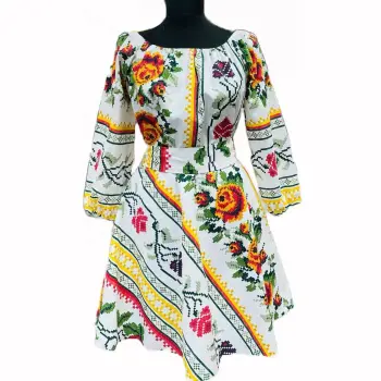 Rochie Traditionala stilizata cu motive florale Maria 5 imagine