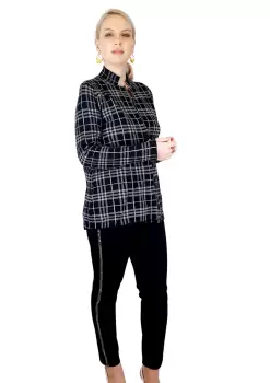 Sacou casual cu carouri imagine