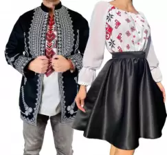 Set Cuplu Traditional 399 SacouTraditional si Rochie Traditionala imagine
