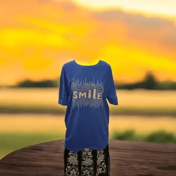 Tricou Dama Albastru Smile imagine