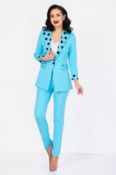 Pantaloni dama baby blue Trendya conici imagine