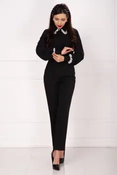 Pantaloni office drepti cu talie inalta imagine