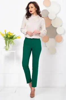 Pantaloni office InPuff conici verzi imagine