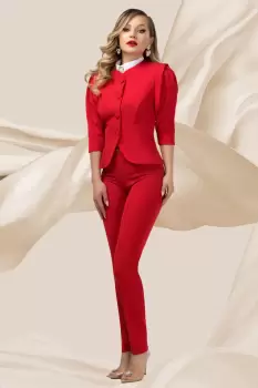 Pantaloni office Pretty Girl eleganti cu accesoriu metalic in talie imagine