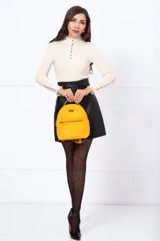 Pulover elegant bej din tricot fin cu dantela la guler si mansete imagine