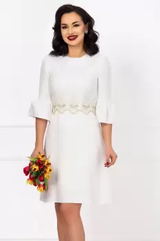 Rochie de cununie delicata Effect cu maneci clopot si broderie aurie imagine