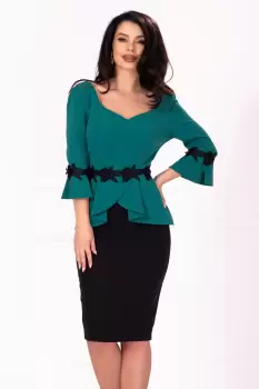 Rochie de ocazie bicolora cu insertii imagine