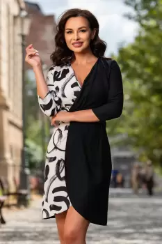 Rochie de ocazie petrecuta in doua culori imagine