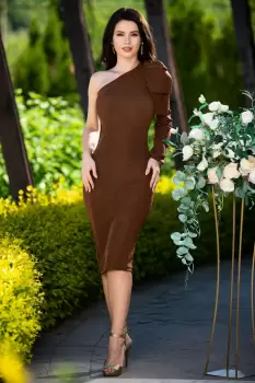 Rochie de ocazie Venezia aramie din lurex cu funda maxi imagine