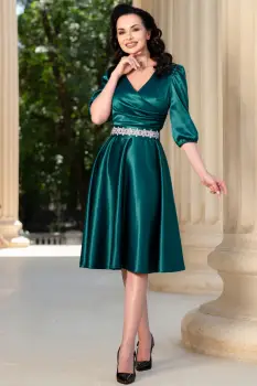 Rochie de ocazie verde Constance midi in clos imagine