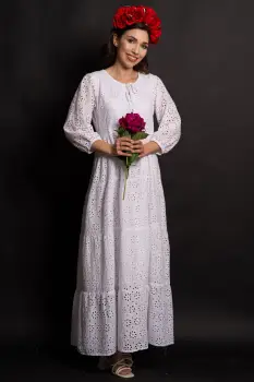Rochie de vara alba Annabel din broderie englezeasca imagine