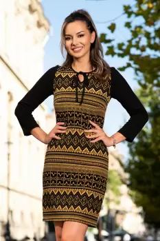 Rochie dreapta cu imprimeu in zig zag imagine