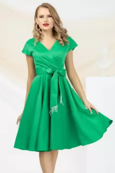 Rochie eleganta Pretty Girl verde in clos cu cordon detasabil imagine