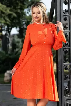 Rochie portocalie cu buline Moze imagine