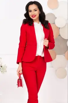 Sacou dama office elegant rosu cambrat imagine