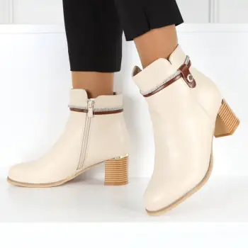 Botine bej imblanite Useria imagine