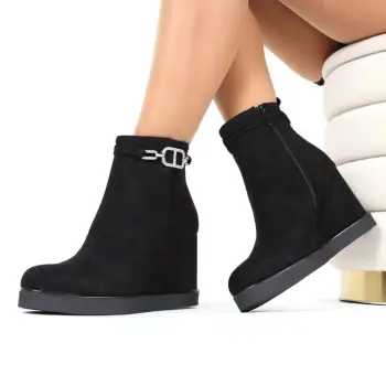Botine negre cu plaforma Ozina imagine