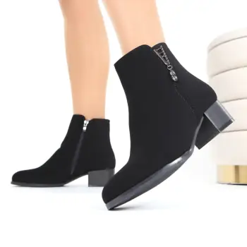 Botine negre cu toc Neodi imagine