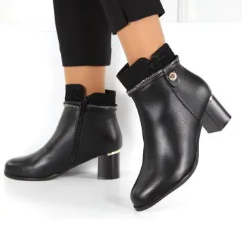 Botine negre imblanite Useria imagine