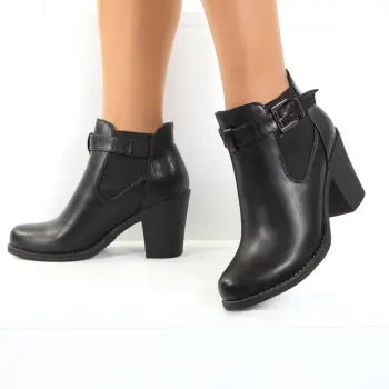 Botine negre toc patrat Lary imagine