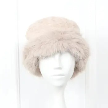 Caciula bej de blana Evelisse imagine