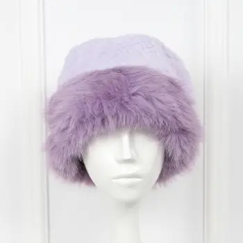 Caciula mov de blana Evelisse imagine