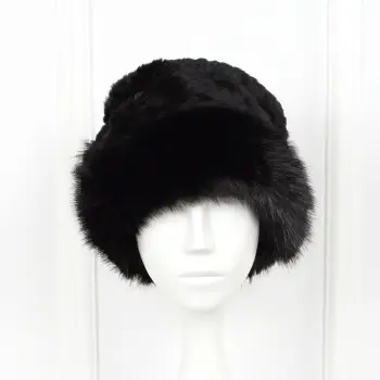 Caciula neagra de blana Evelisse imagine